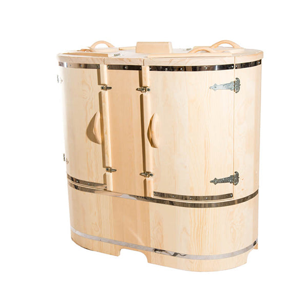 Duo Stylized Cedar Barrel Sauna