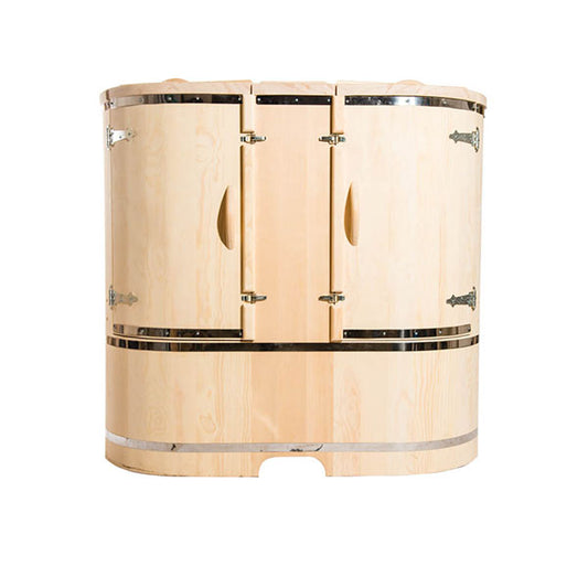 Duo Stylized Cedar Barrel Sauna