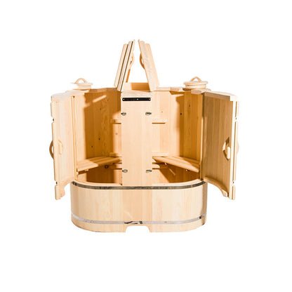 Duo Stylized Cedar Barrel Sauna
