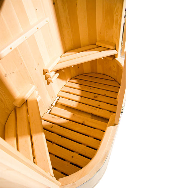 Duo Stylized Cedar Barrel Sauna