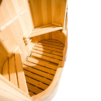 Duo Stylized Cedar Barrel Sauna